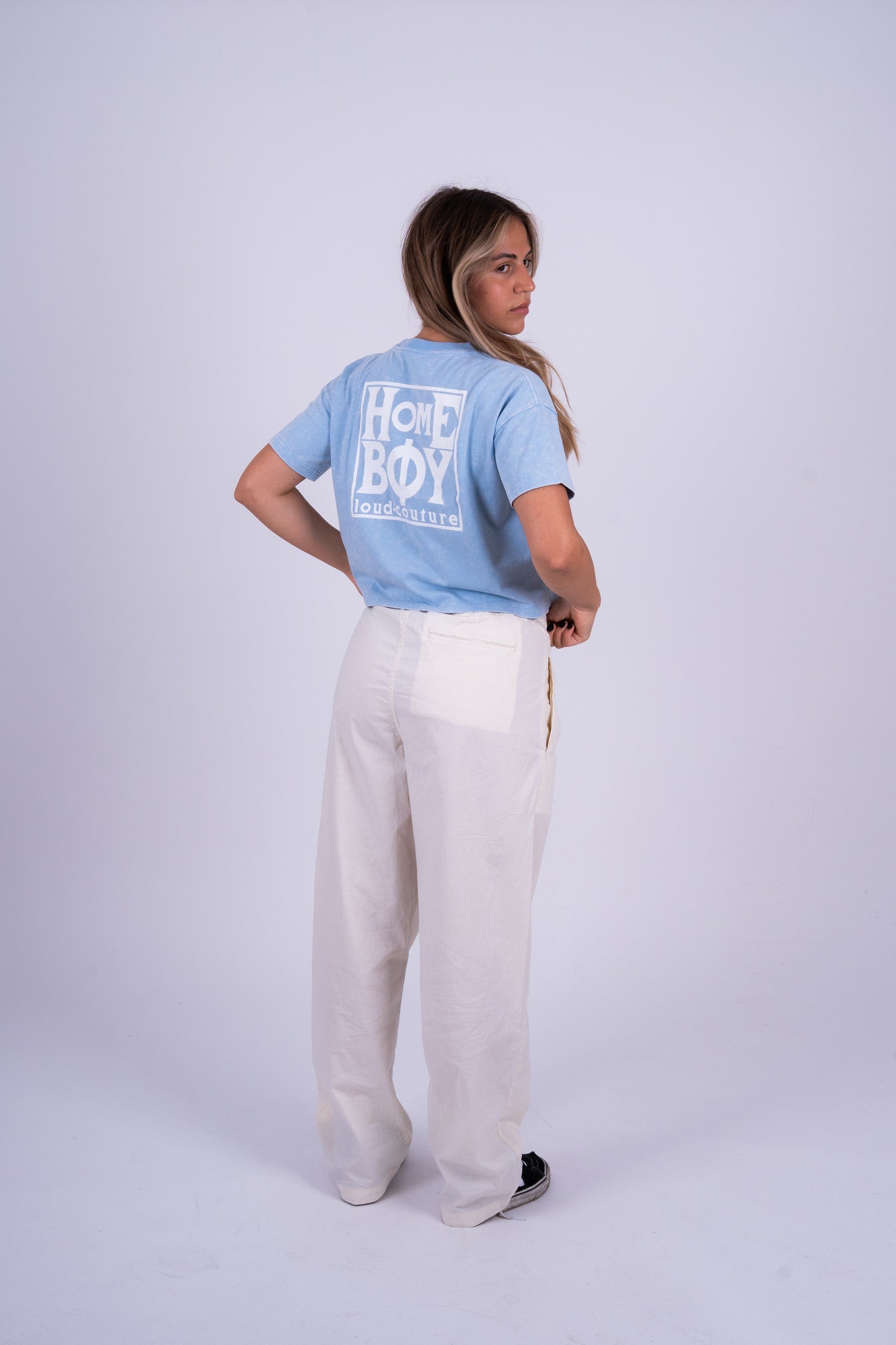 Homeboy - Girls Crop Tee New School Light Blue Homeboy