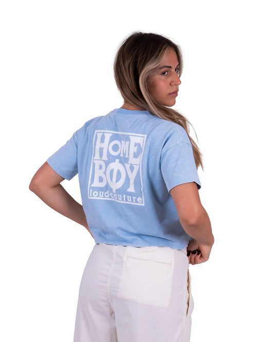 Homeboy - Girls Crop Tee New School Light Blue Homeboy