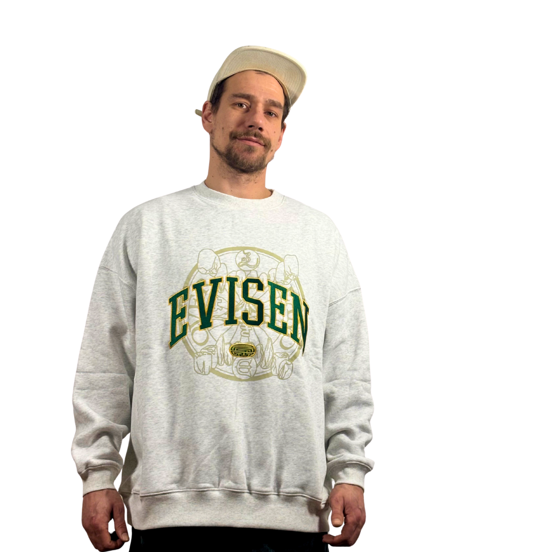 Evisen Skateboards – College Over Logo Sweatshirt Grey Evisen Skateboards