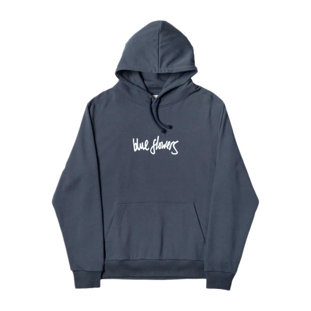 Blue Flowers - Handwritten Hoodie Dark Grey
