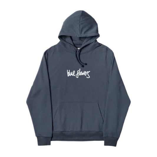 Blue Flowers - Handwritten Hoodie Dark Grey