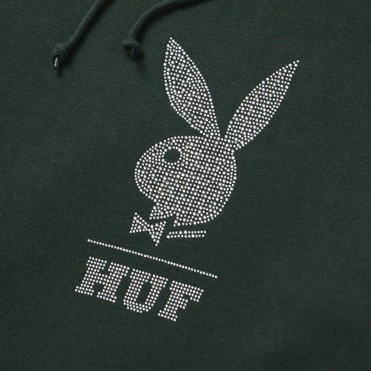 HUF - Playboy Rhinestone Hoodie Forrest Green Brettlhupfer Skateshop