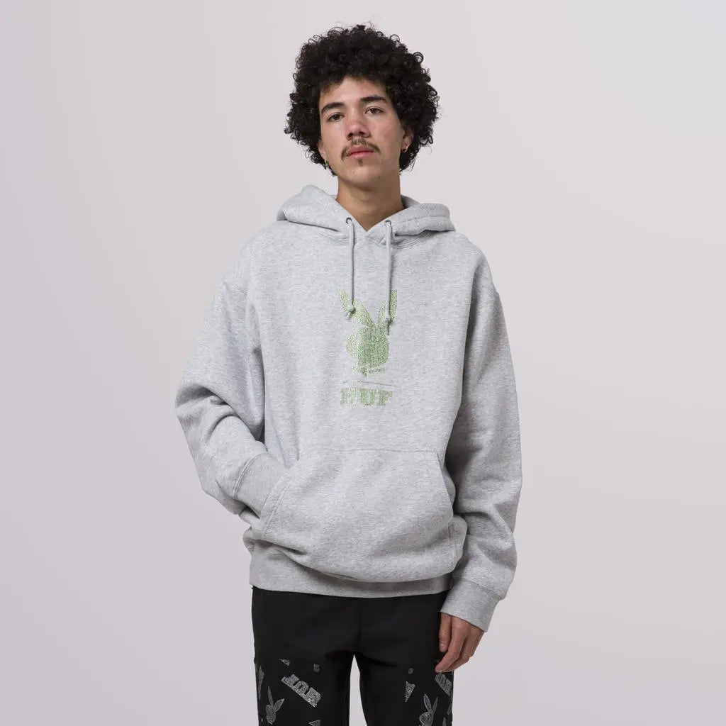 HUF - Playboy Rhinestone Hoodie Grey HUF Worldwide