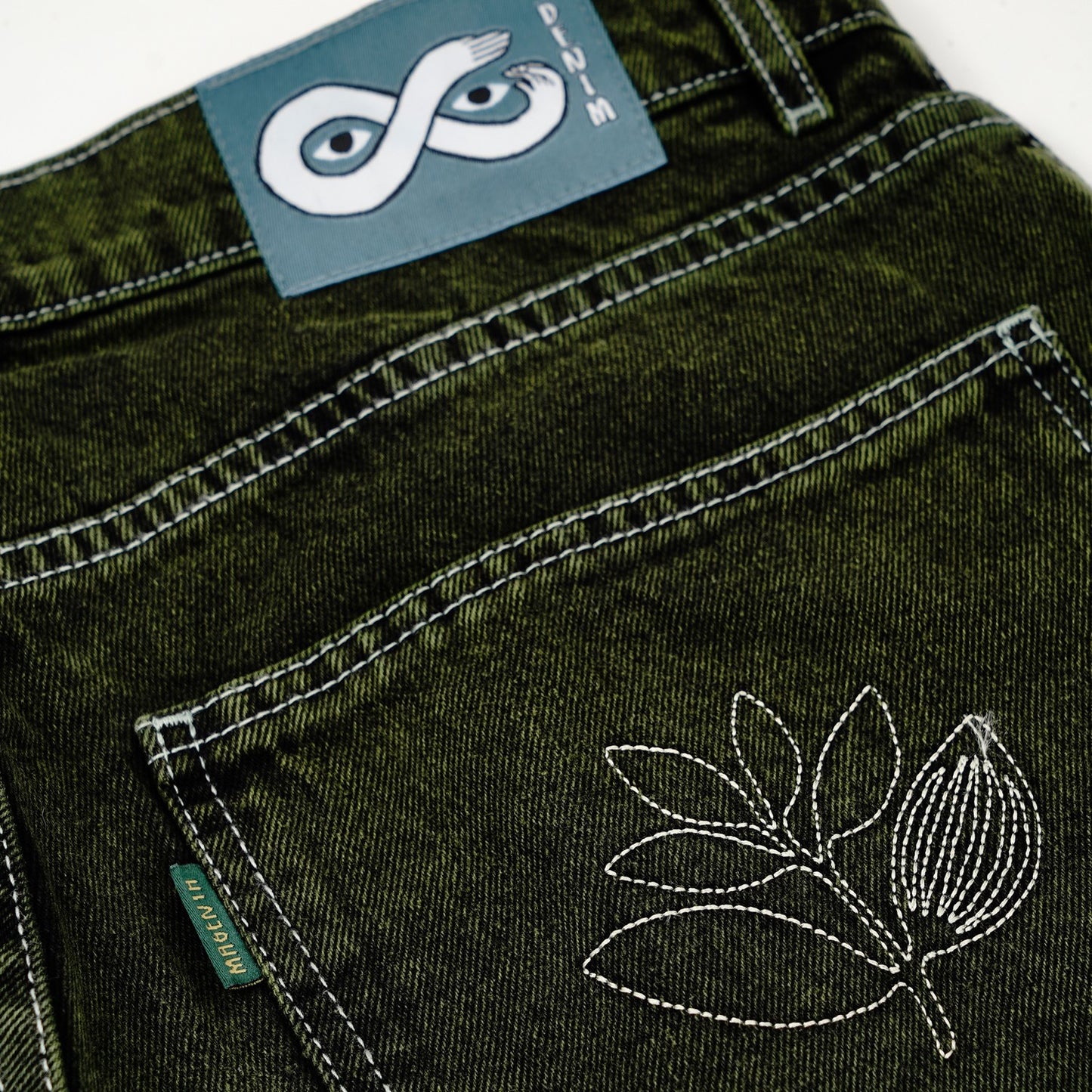 Magenta Skateboards - OG Denim Long Shorts Green