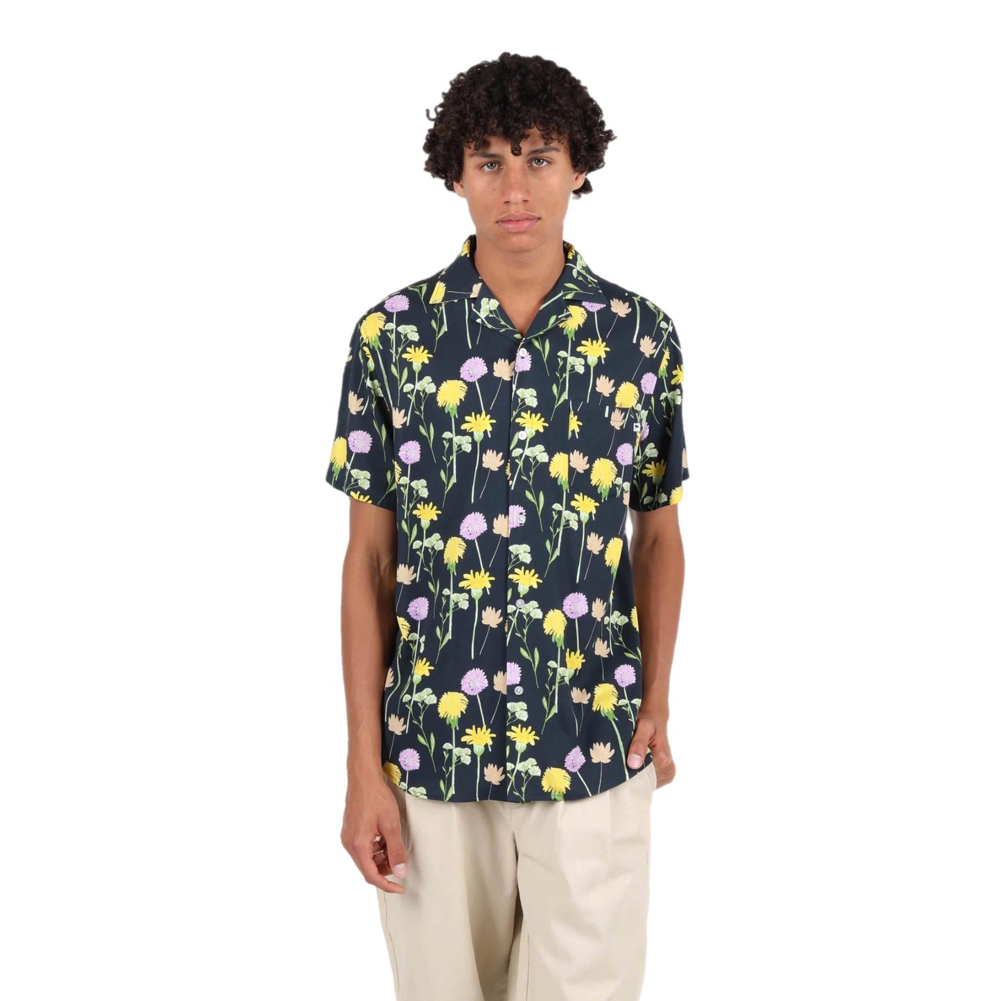 Wemoto - Viscose Camp Collar Shirt Dark Navy