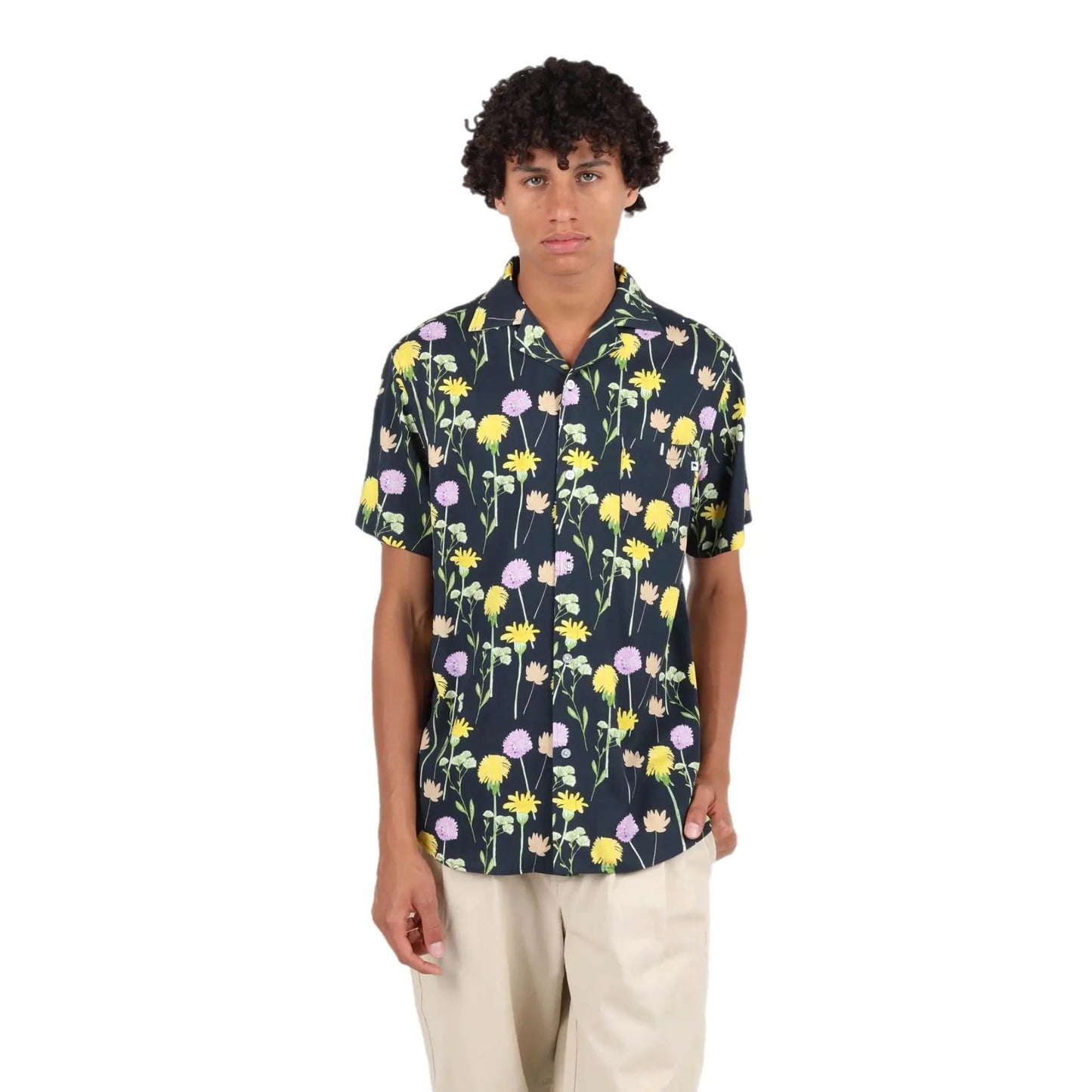Wemoto - Viscose Camp Collar Shirt Dark Navy Wemoto