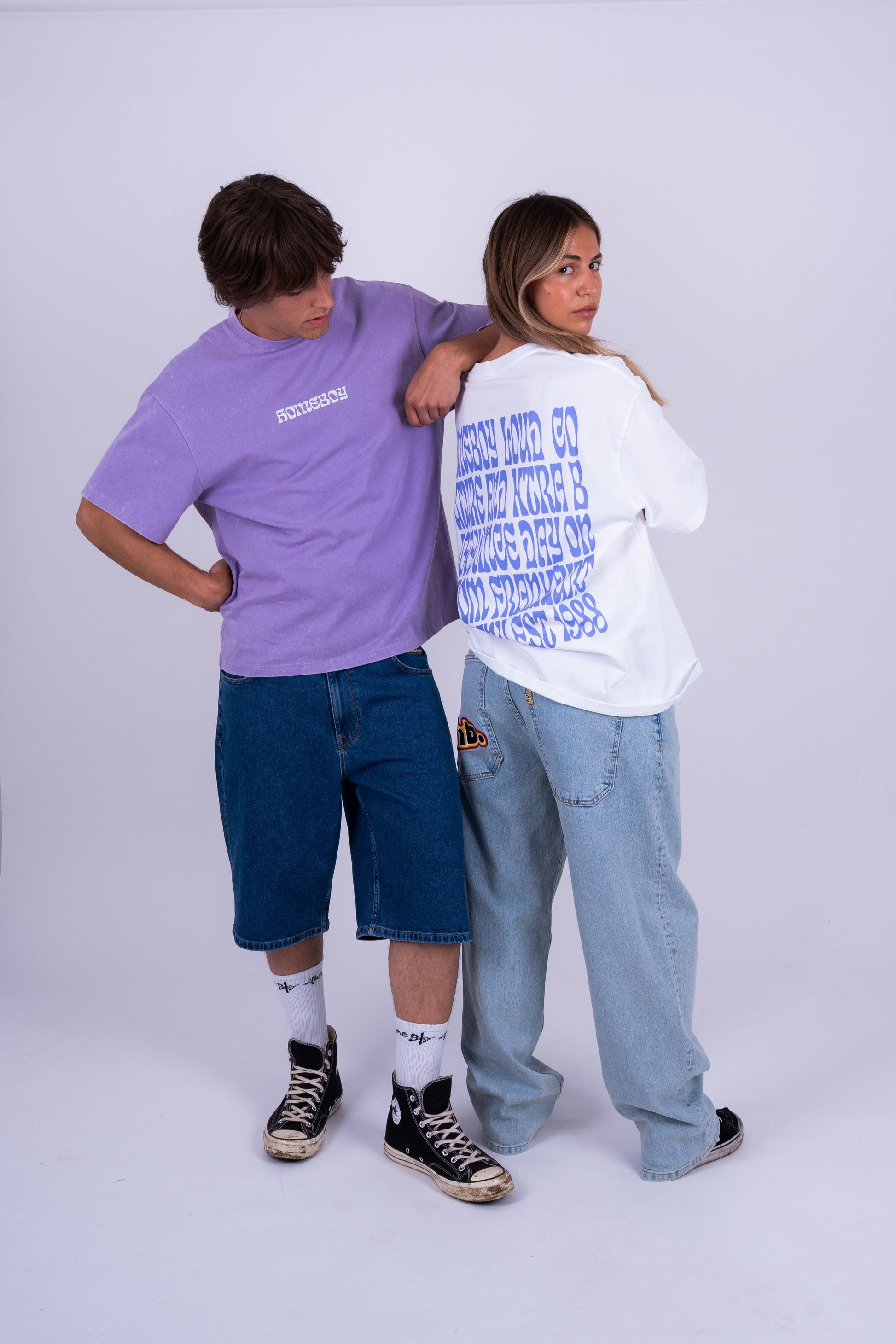 Homeboy - Big Text Tee Washed Lilac Homeboy