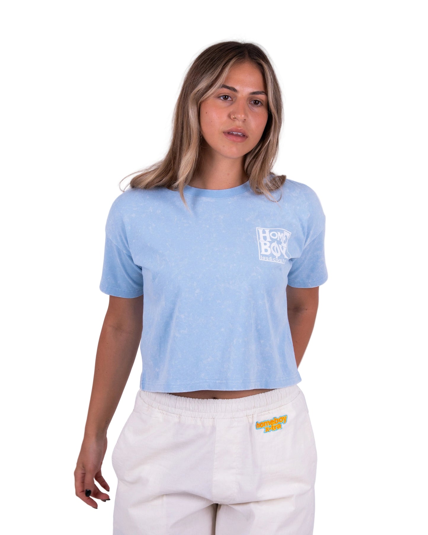 Homeboy - Girls Crop Tee New School Light Blue Homeboy