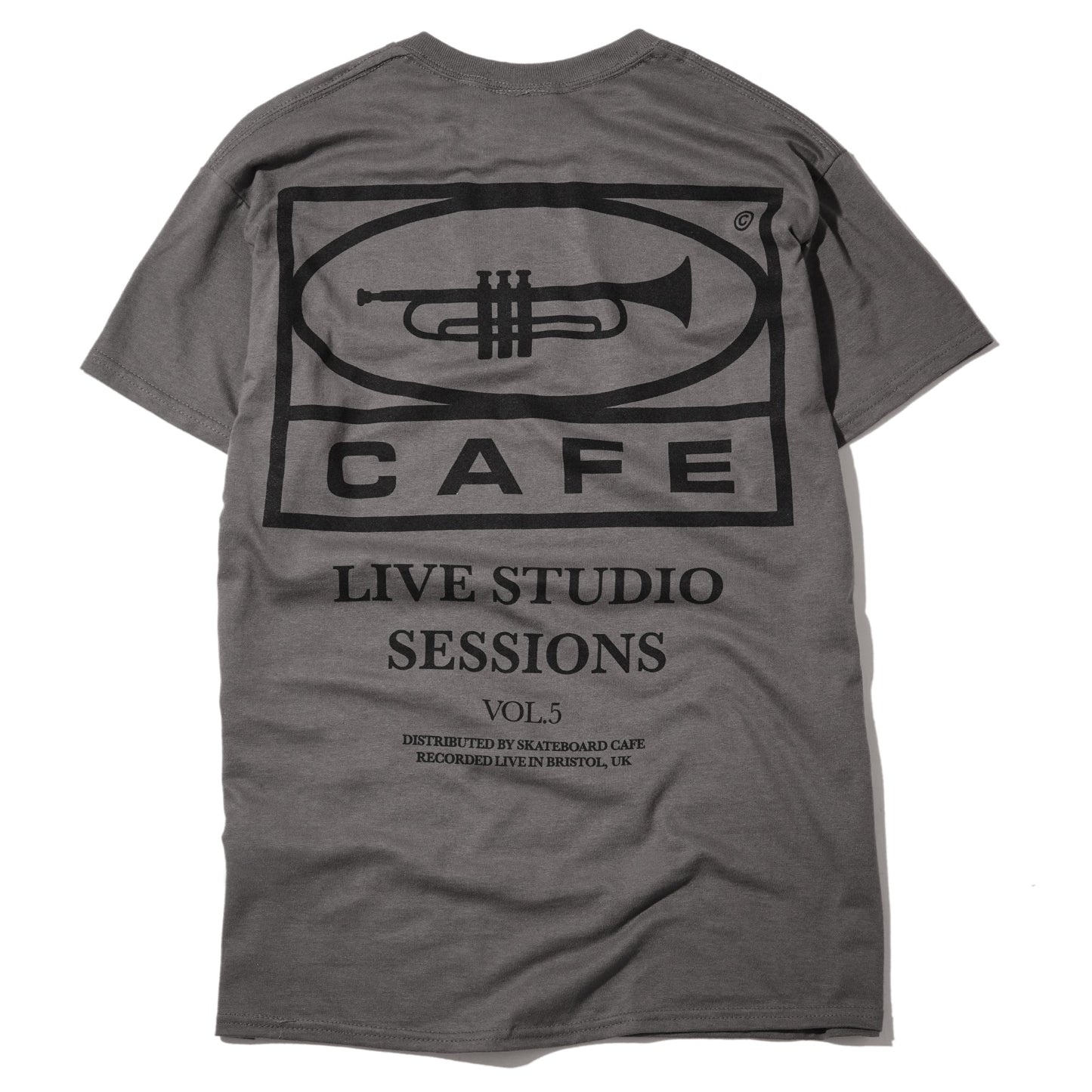 Skateboard Cafe - 45 Tee Charcoal / Black Skateboard Cafe