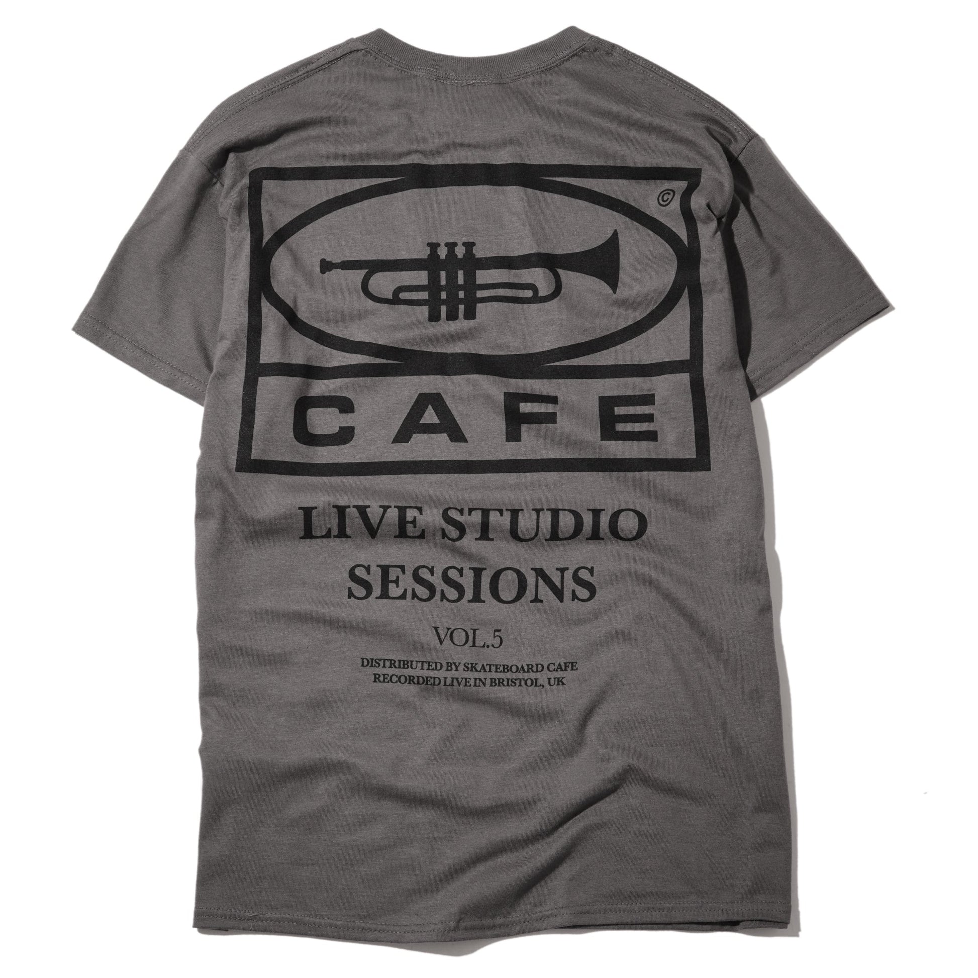 Skateboard Cafe - 45 Tee Charcoal / Black Skateboard Cafe