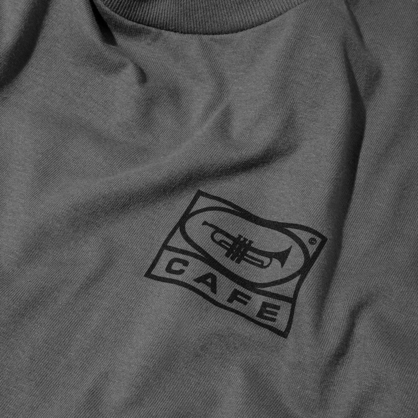 Skateboard Cafe - 45 Tee Charcoal / Black Skateboard Cafe