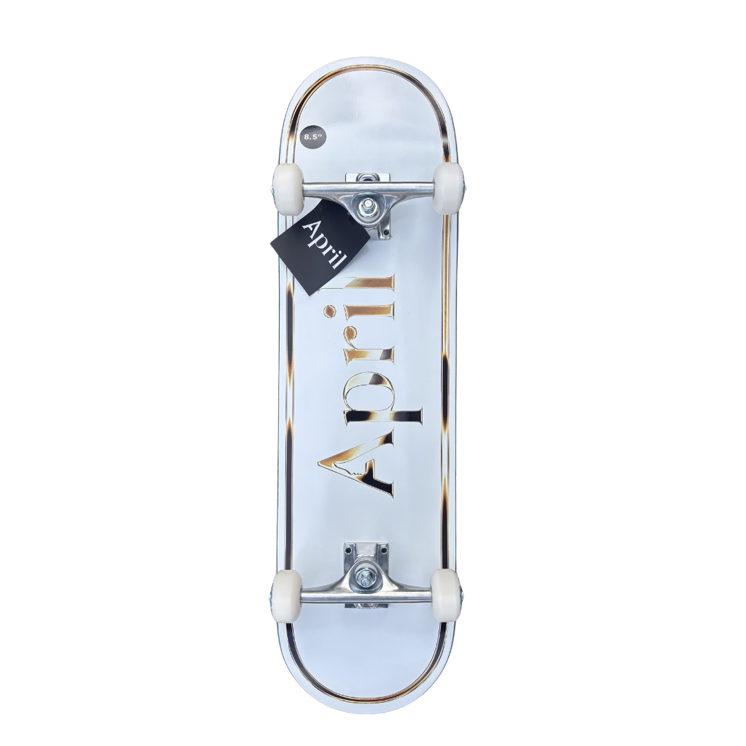 April Skateboards - OG Logo Golden White Komplettskateboard 8.5"