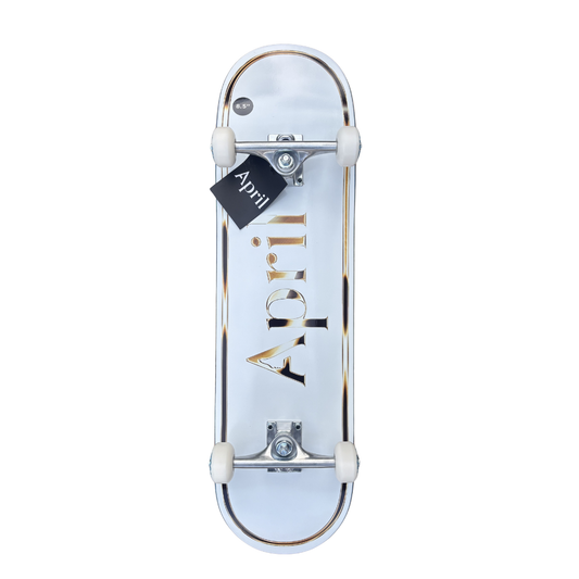 April Skateboards - OG Logo Golden White Komplett Skateboard 8.5" - Brettlhupfer Skateshop