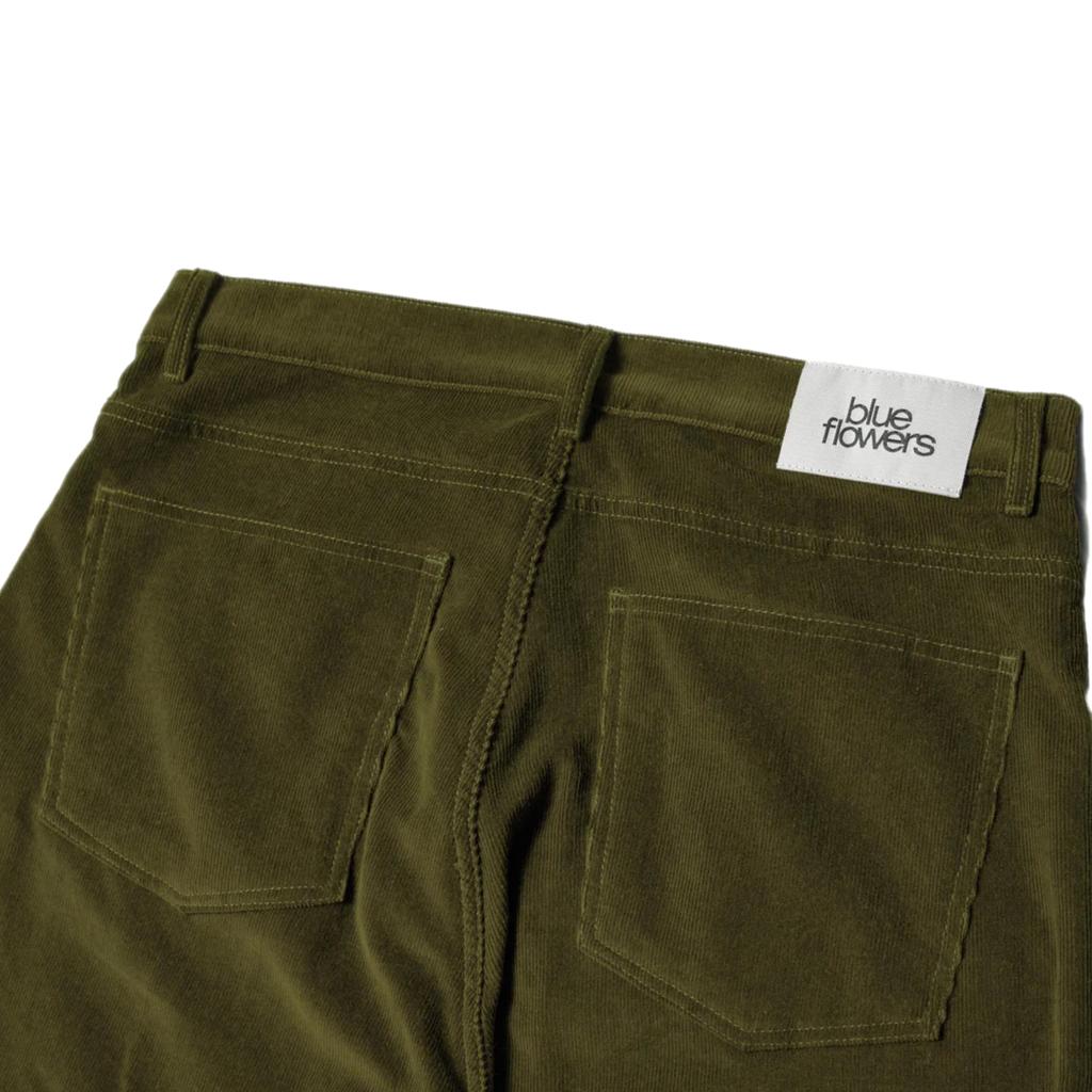 Blue Flowers - Bloom Cord Hose Forrest Green