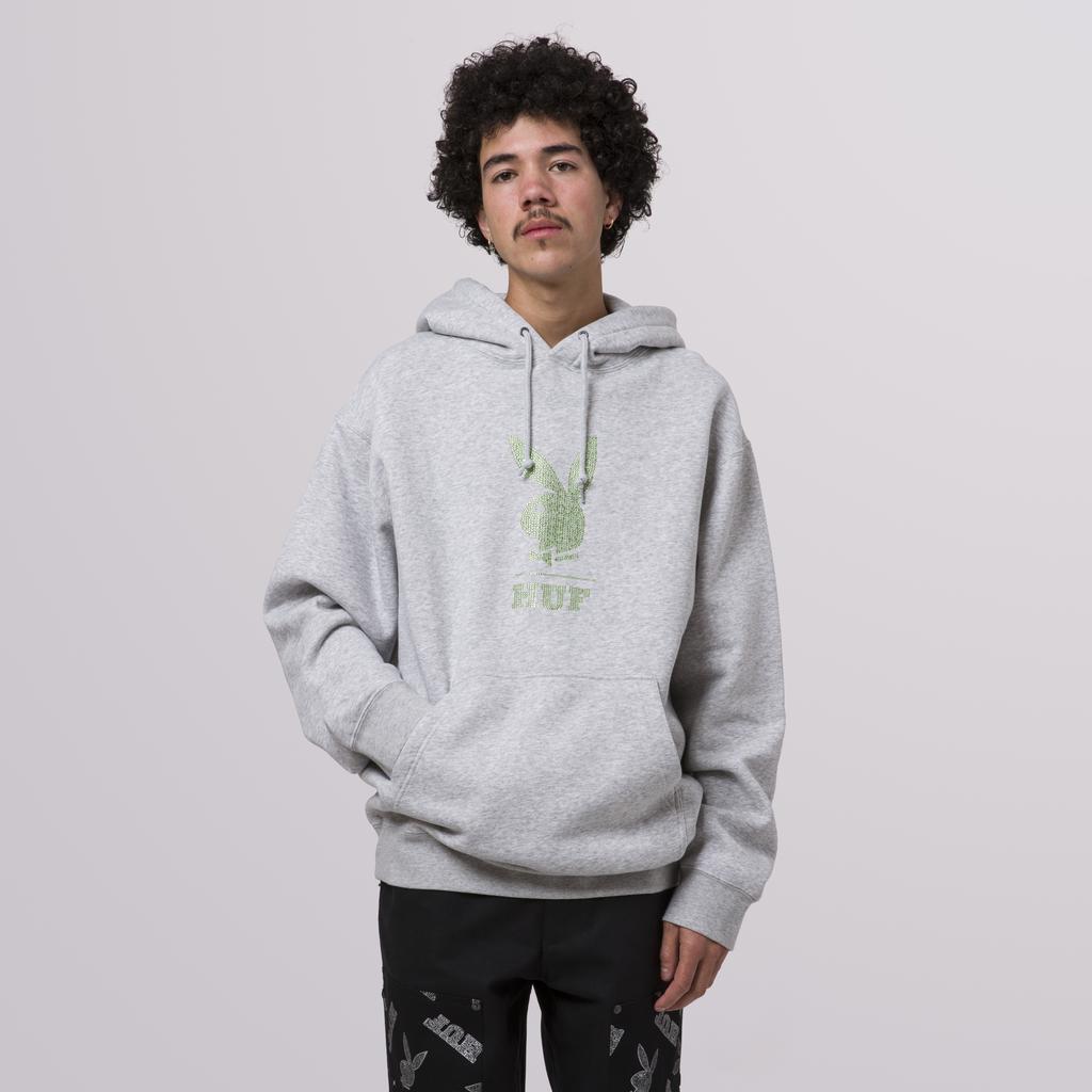 HUF - Playboy Rhinestone Hoodie Grey