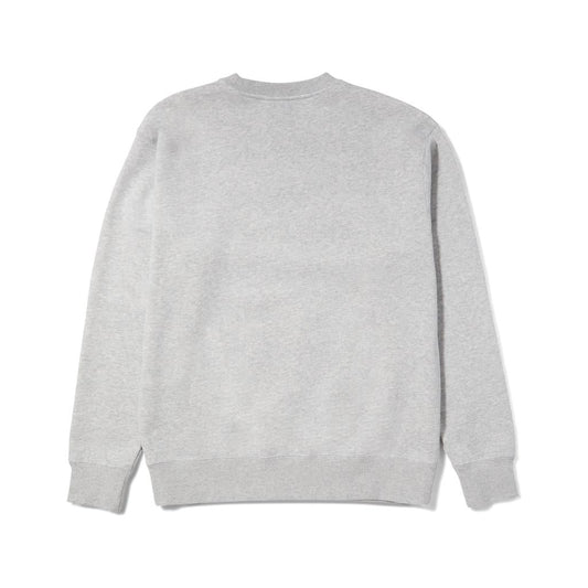 HUF - Internationally Known Crewneck Heather Grey / Navy HUF Worldwide